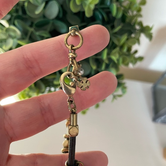 LUCKY BRAND BROWN LEATHER BEADED BRACELET BRASS LOBSTER CLASP 8” - Picture 3 of 4